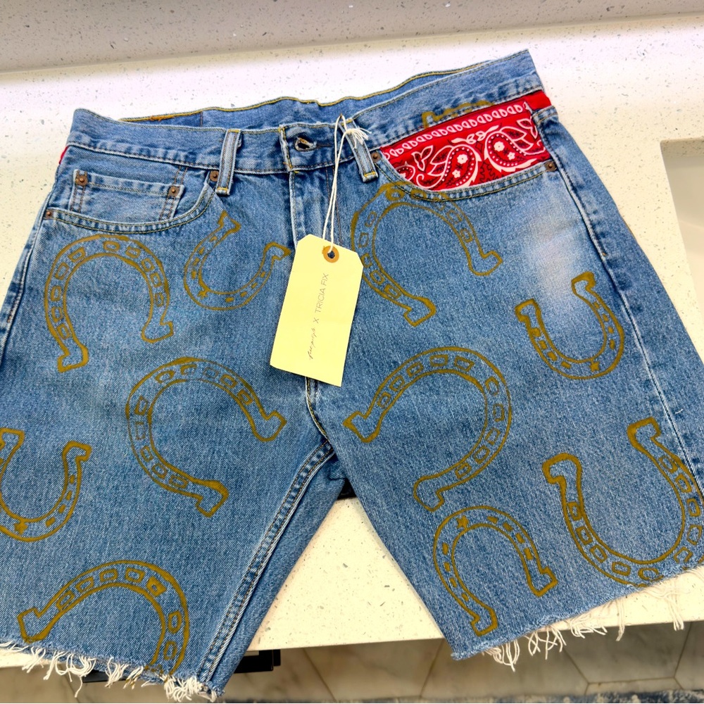 Free people x Tricia Fix upcyle Levi’s shorts